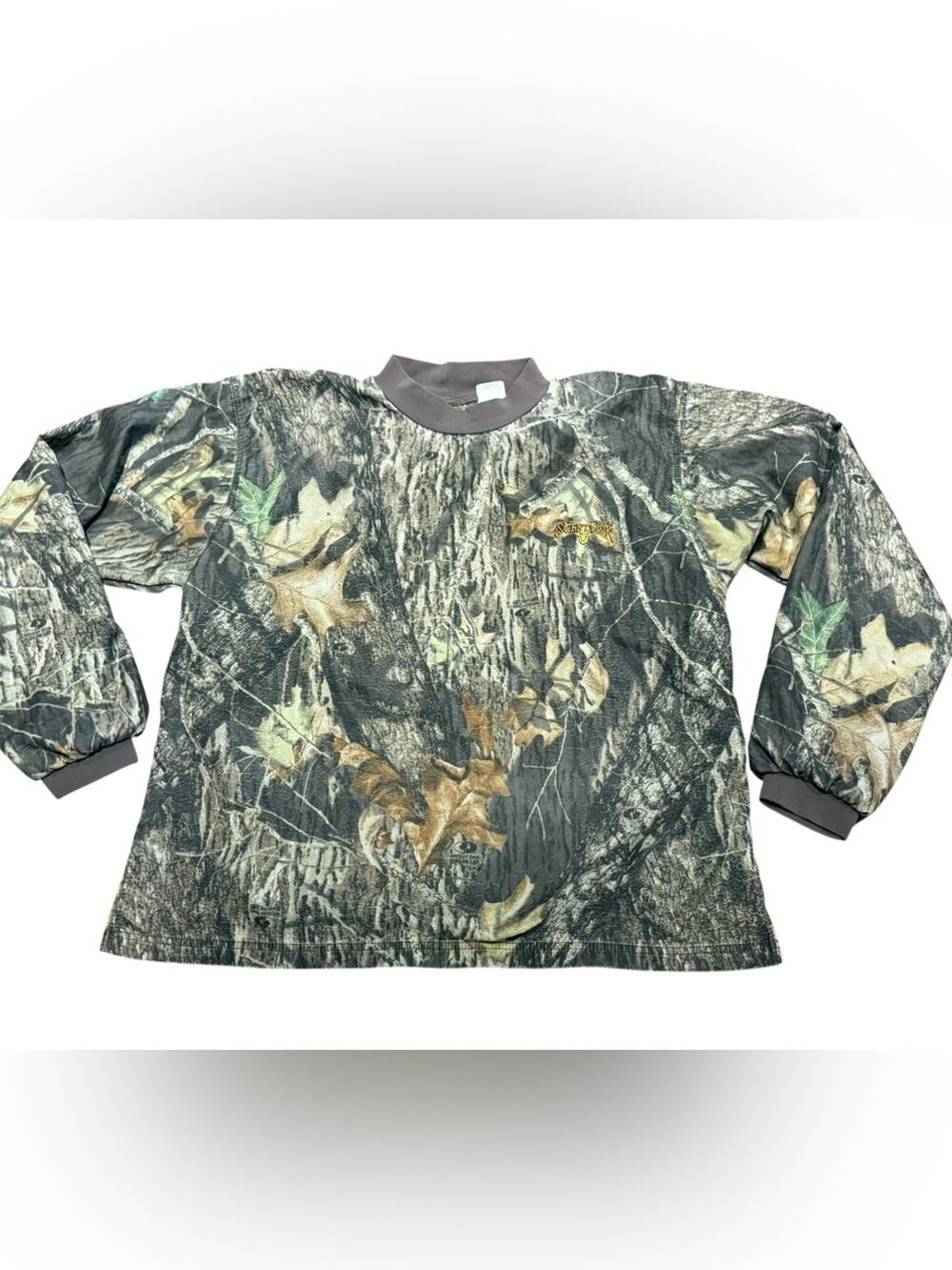 Scent-Lok Mossy Oak Camo Long Sleeve Nylon Sweatshirt Odor Eliminating Mens XL